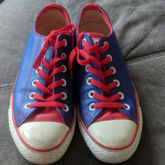 ⭐ Converse All Star Blue Leather Sneakers - Picture 2 of 8